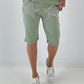 Sweat Short mit Häkelstern und  Nieten - khaki