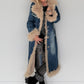Jeansmantel mit Fell- denim