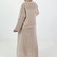 Leinen Jäckchen mit Häkeleinsatz - beige