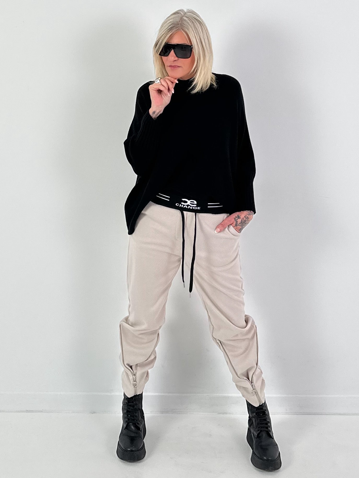 Turtleneck Pullover Modell "Free Fall" - schwarz