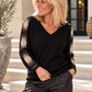 Pullover mit Strass-Applikationen - schwarz