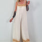 Jumpsuit mit schmalen Trägern - creme