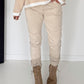 Hose in Wildlederoptik mit elastischem Bund - beige ( lieferbar ab ca. 13.09.26)