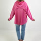 Hoodie mit Plissee-Einsatz Modell "Pleat Motion" - rosa
