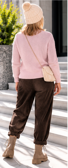 Mock-neck sweater - pink