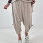 Sweatshirt Baggy mit Beinraffung - beige