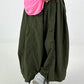 Balloon trousers with gathering seams - khaki