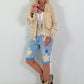 Boho Jacke mit aufwendigen Details- beige-gold