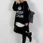 Oversized shirt model "KEEP CALM" - black