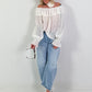 Carmen Tunic with Ruffles - white