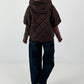 Jacket with XL collar and hood - mocha