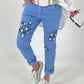 Light blue jeans with denim and sequin details