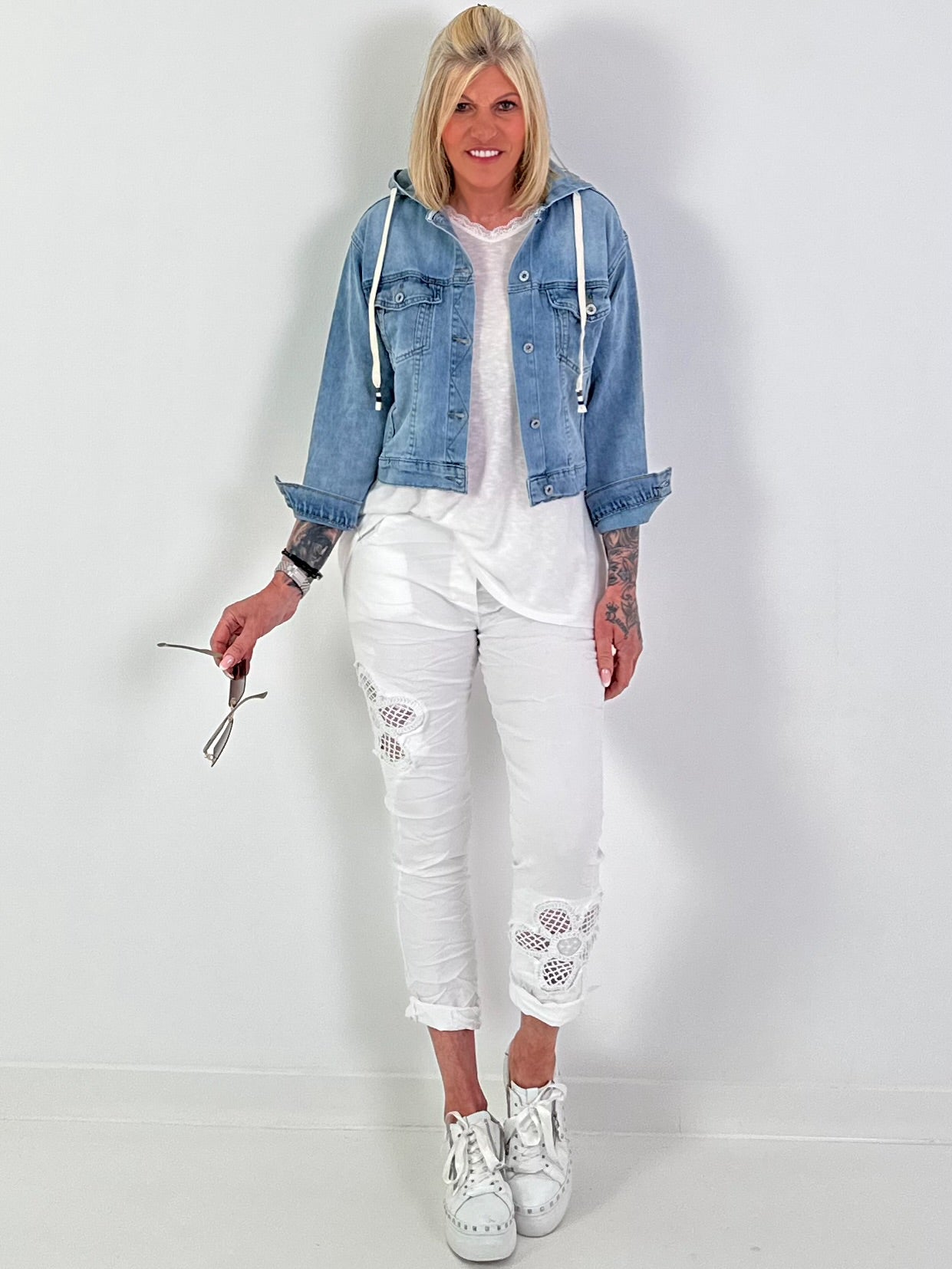 Hooded denim jacket