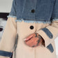 Mantel mit Denim-Einsätzen - denim-beige