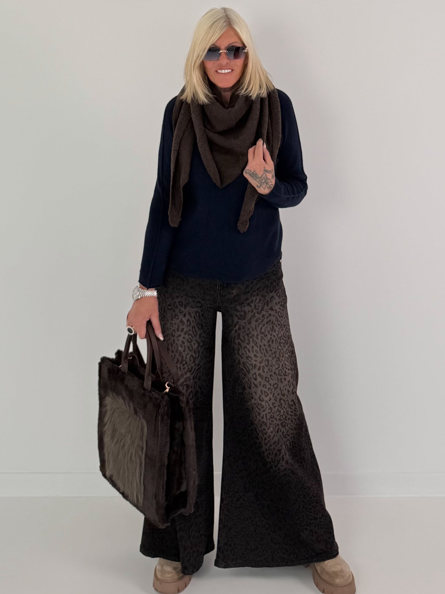 Weicher Basic Pullover - marine