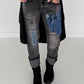 Jeans with denim details - used black