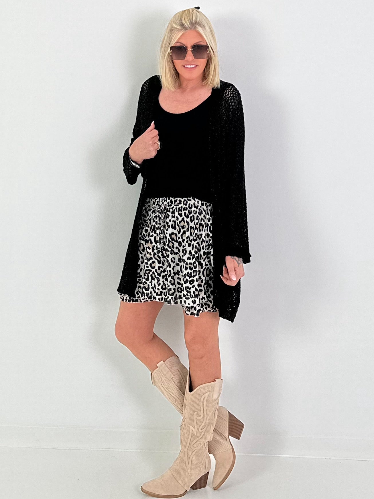 Crochet Jacket with Lurex - Black