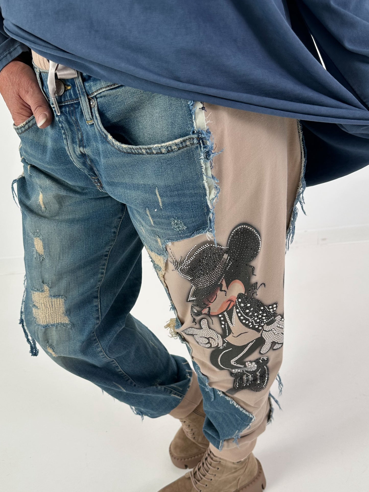 Jogg-Jeans im used Look Moonwalk Mouse - denim