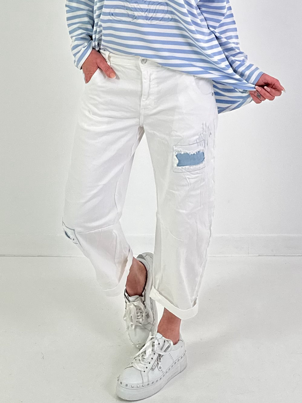 Culotte Jeans Model "Soft Canvas" - white