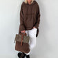 Casual long hoodie with thumbhole - mocha