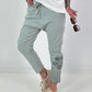 Baggy/Boyfriend broek met gehaakte bloemen aan de zijkant - kaki