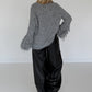 Kuschliger Pullover mit Fransen-Details - grau