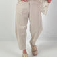 Ballonhose mit asymmetrischer Naht - beige