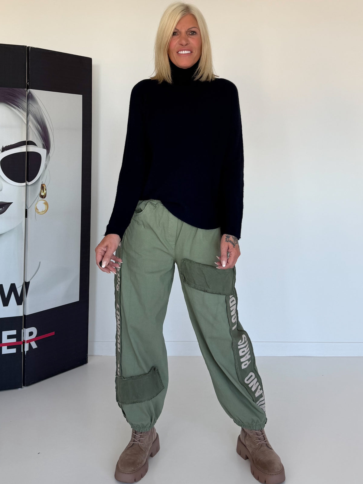 Basic Rollkragenpullover - marine