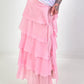 Long ruffled skirt - pink