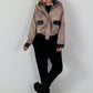 Vintage leather-look blouson jacket - taupe