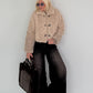 Jacke in kuscheliger Teddy-Curly-Optik - beige