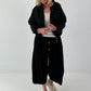 Ballon Jacke mit raffiniertem Kragen - schwarz