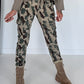 Cargo trousers with camouflage print -beige-olive-multicoloured