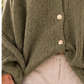 Kuschelige Oversized Strickjacke mit Außennähten - oliv