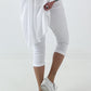 Capri Hose mit Bindeband - weiss