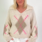 Pullover Modell "Cozy Diamond Knit" - beige