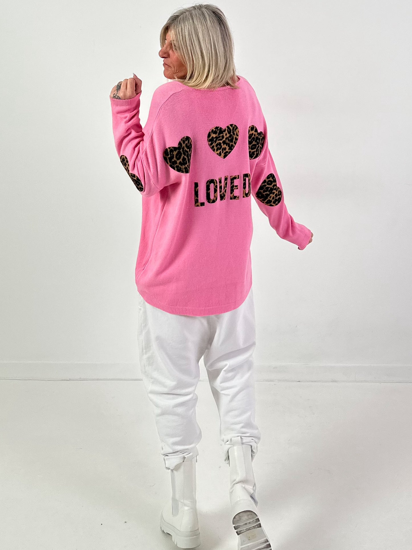 Strickpullover Modell "Loved Edition" - rosa