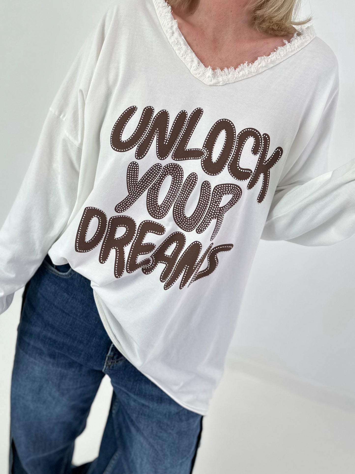 Oversized Shirt Unlock your Dreams - white
