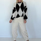 Weicher Pullover im Rautenmuster - beige-schwarz