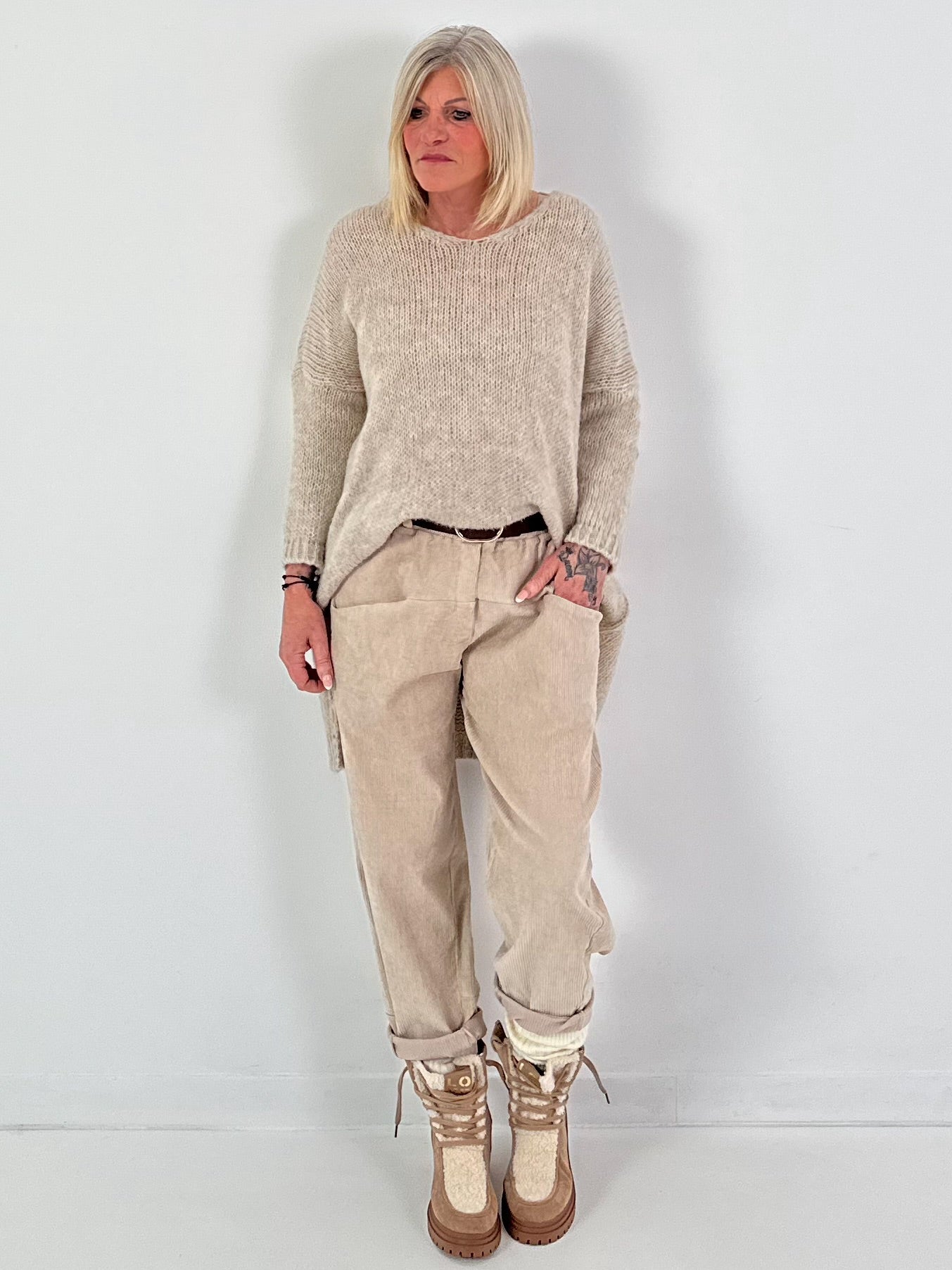Corduroy trousers model “Casual Comfort” - beige