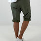 Kurze Baggy mit breiten Nähten -khaki