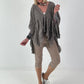 Capri Hose mit Bindeband - taupe