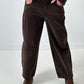 Wijde corduroy broek "Sarandra" - chocolade