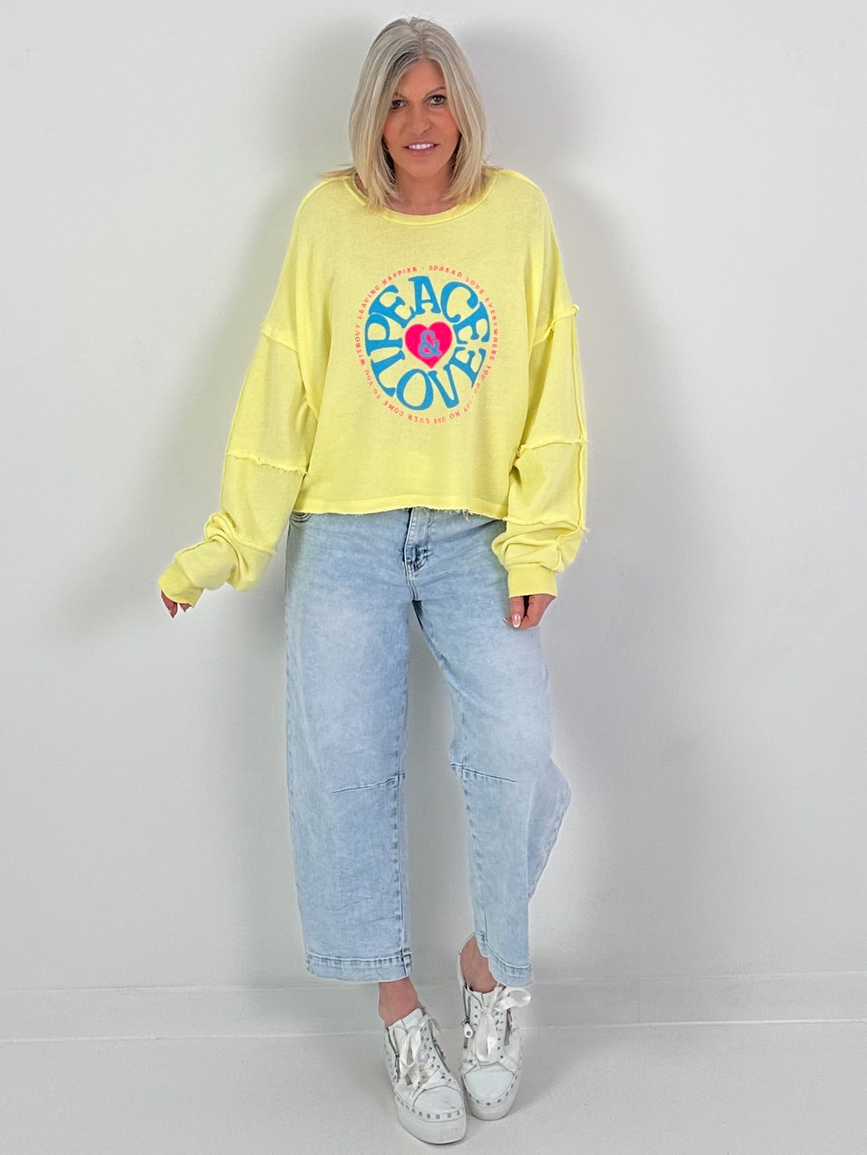 Sweater Peace&Love - gelb