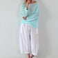 Leichter Oversized Pullover - babytürkis