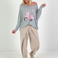 Oversized Pullover Vespa - grau