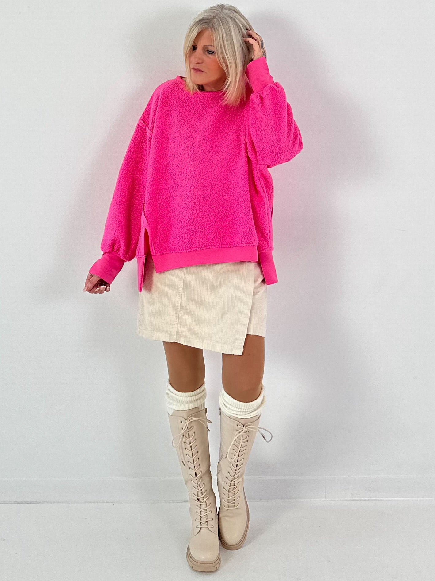 Teddy sweater model "Sweet Bliss" - bubble pink