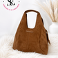 Faux suede bag - camel