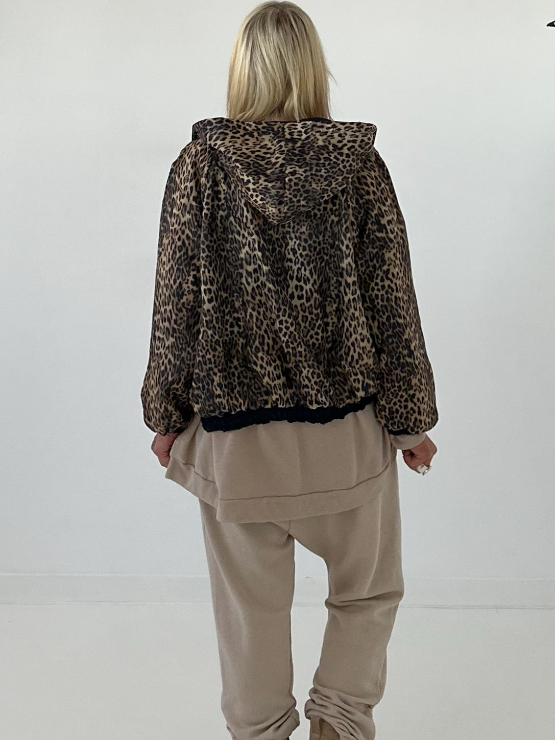 2 in 1 Jacke mit Leo-Print - dunkelblau