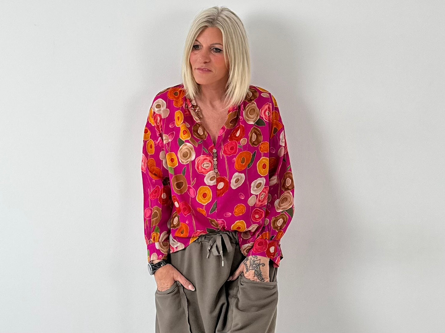 Tuniek model "Flower" - roze-veelkleurig